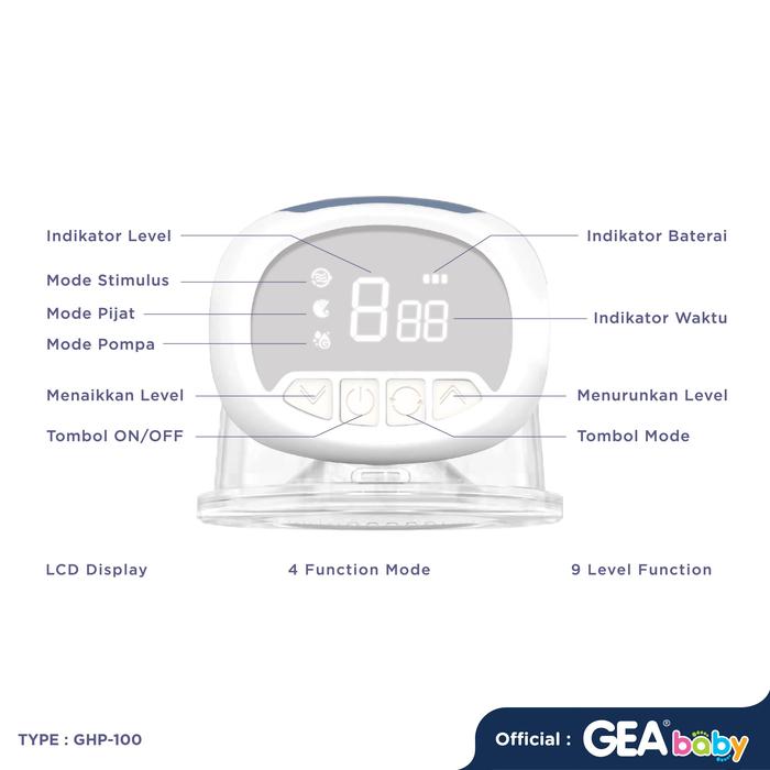 GEA BABY Cello Veola GHP-100 Handsfree Breast Pump - Rose 3