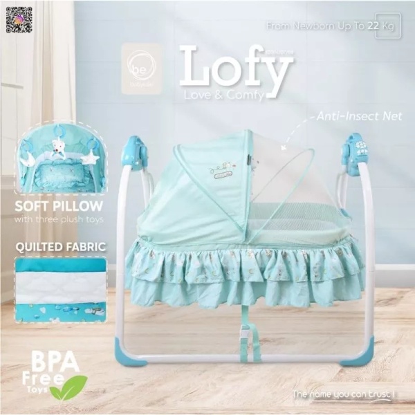 Babyelle Automatic Cradle Swing Tempat Tidur Bayi – Blue (Defect)