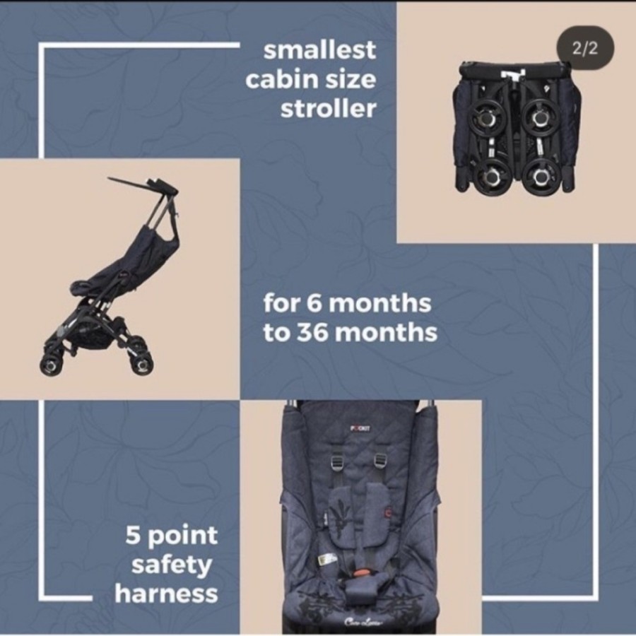 Cocolatte Pockit 838 2S Compact Stroller – Grey 4