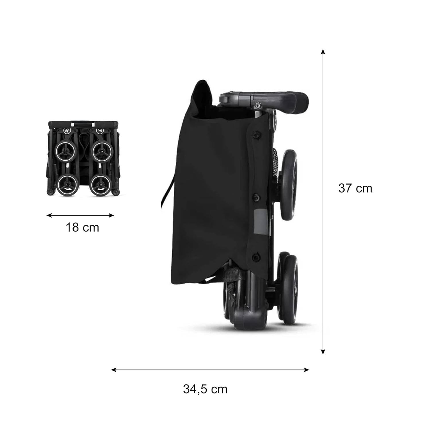 GB Pockit+ All Terrain Compact Stroller – Black 3