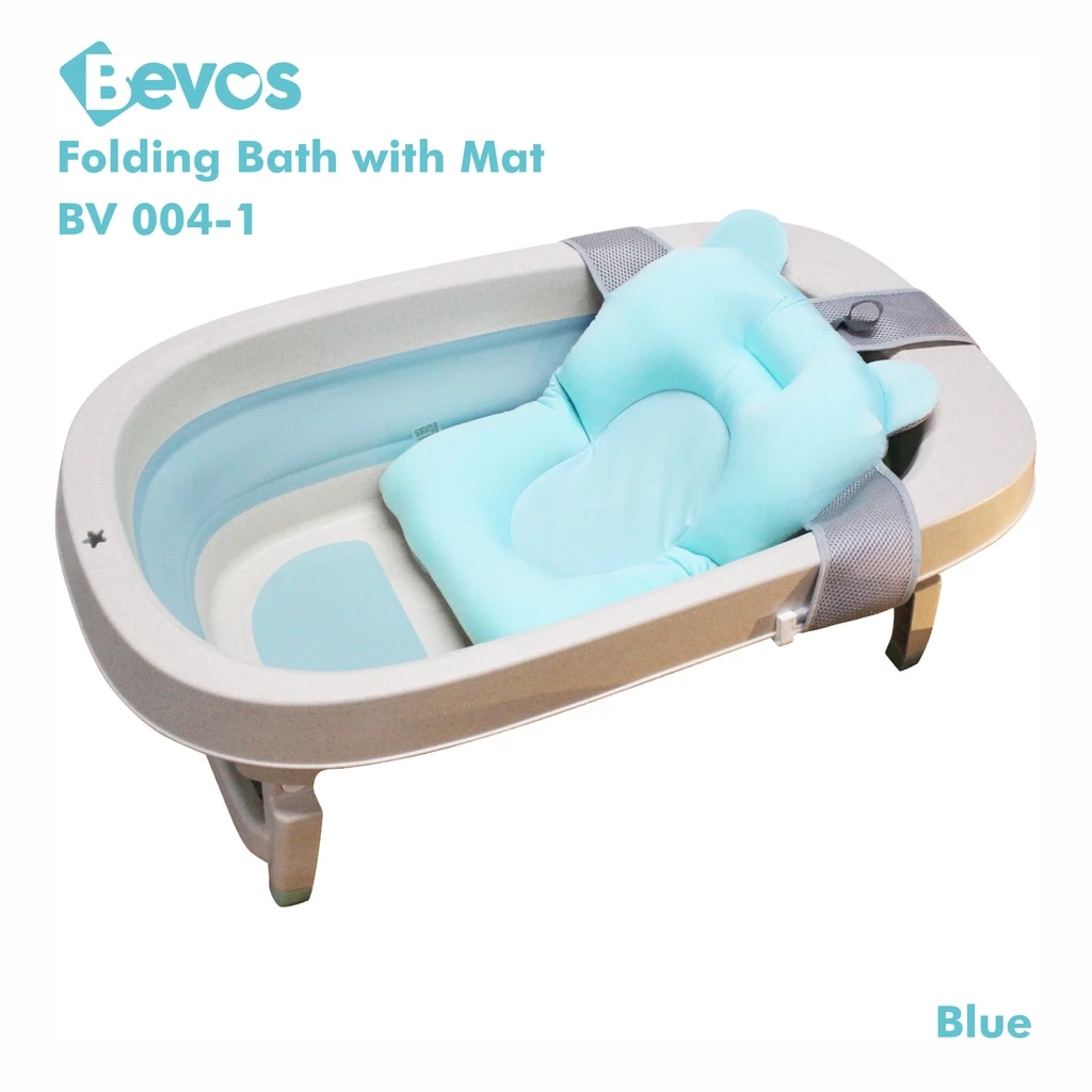 Bevos Folding Bath With Mat / Bath Tub – Blue 2