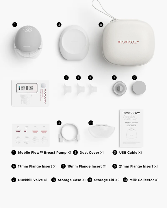 Momcozy M9 Mobile Flow™ Hands-Free Breast Pump – Cozy Red (1pcs) 3