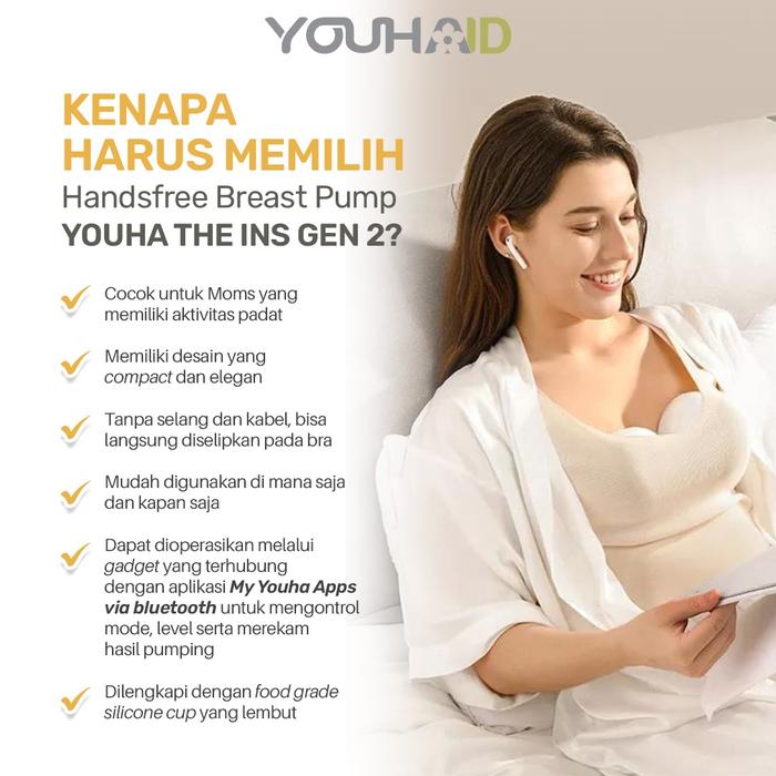 Youha The Ins Gen 2 Handsfree Breastpump with Bluetooth & Apps 2